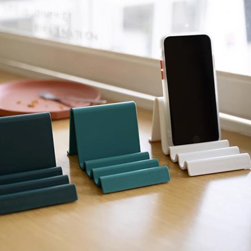 Ergonomic Multiple Angle Waving Shaped Desktop Stand for Mobile Phones E Books Portable ABS Construction Nonslip Base