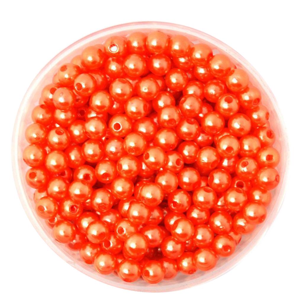 500 Stück, 6 mm, runde Kunststoff-Imitat-Perlen, Abstandshalter, DIY-Bastelarbeiten, Weiß 1