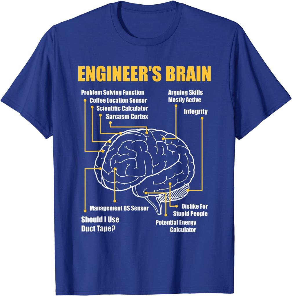 Engineers Brain  Funny Sarcastic Engineering Gift TShirt for Men Women Graphic T Shirts