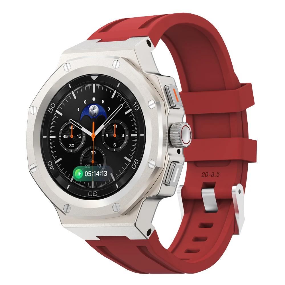 Zestaw Luksusowej Modyfikacji Do Samsung Watch 8 40mm 44mm Metalowa Koperta+Gumowy Pasek Do Watch 8 Classic 46mm Zestaw do Przeróbki Akcesoria