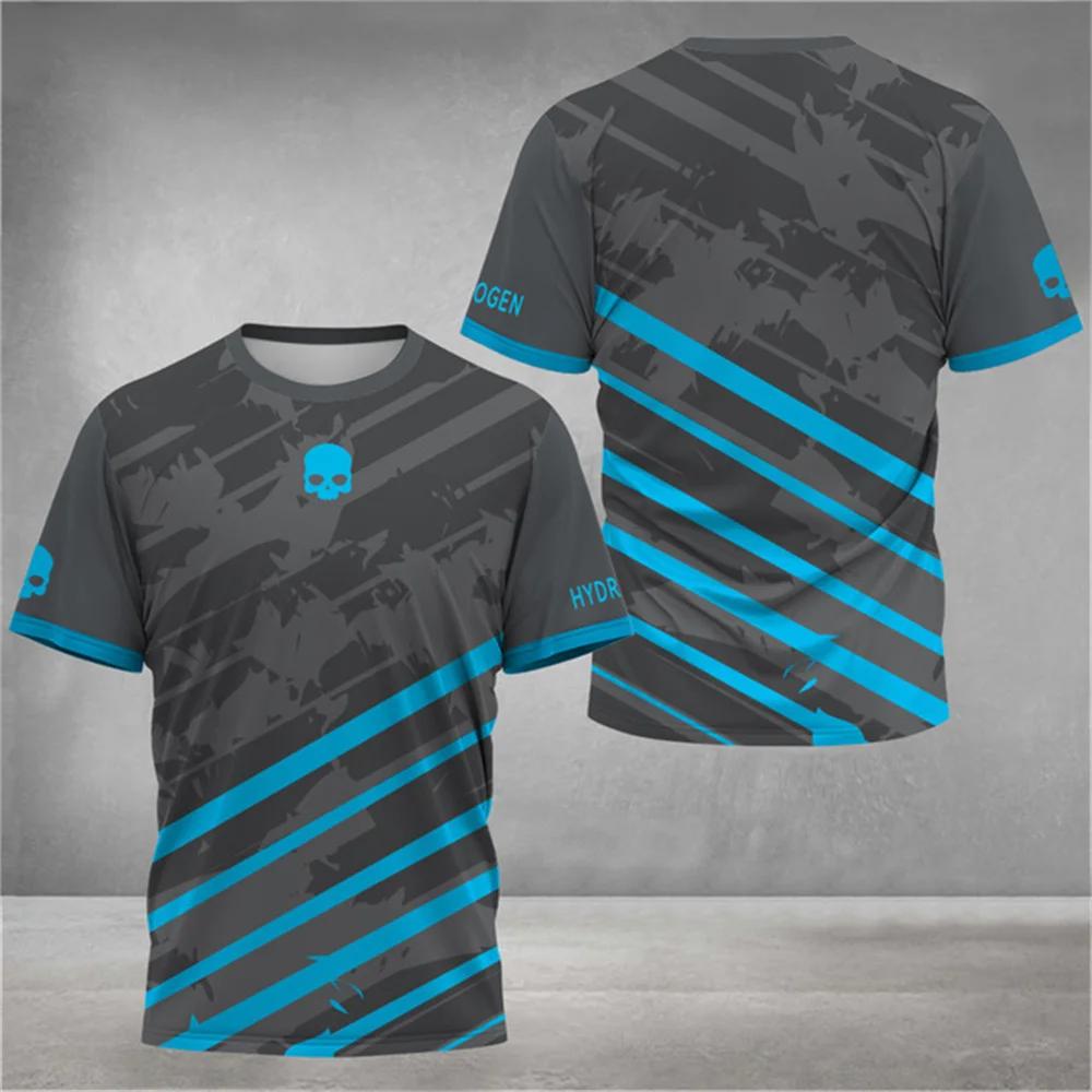 Summer Y2k Men's Tennis Men T-Shirts Fashion Striped Printed O-Neck Short Sleeve Tees Breathable Quick-Drying Sports Tops