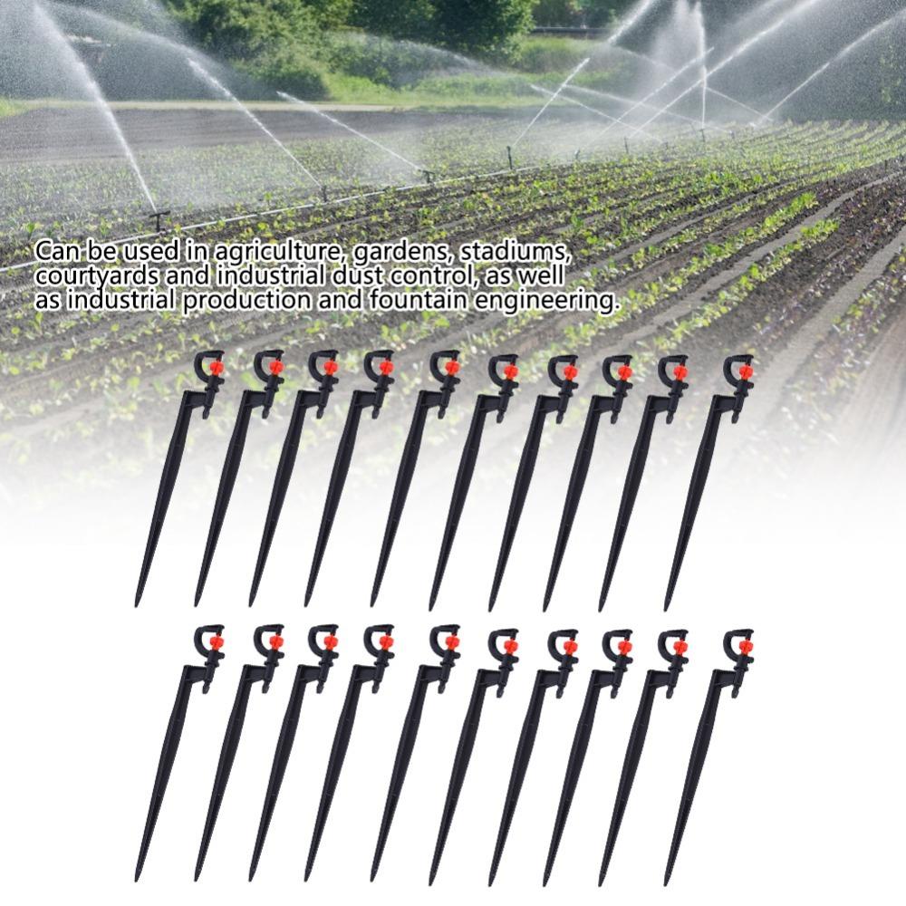 20PCS Wide Coverage Rotating Sprinkler Nozzle Plastic Micro Spray Head Flower Bed Irrigation