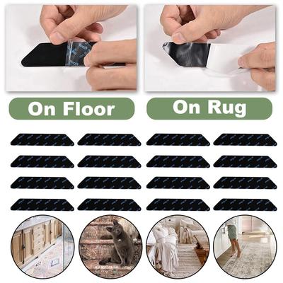 16 Pcs Carpet Non-slip Sticker Reusable Washable Anti Curling Carpet Patch Fixed Stickers Floor Rug Mat Tape Gripper Corner Pad