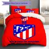 Atletico Madrid Logo Muster Bettwäsche Set Bettbezug Kissenbezug Heimdeko Geschenk (1 Bettbezug + 2 Kissenbezüge, ohne Füllung)