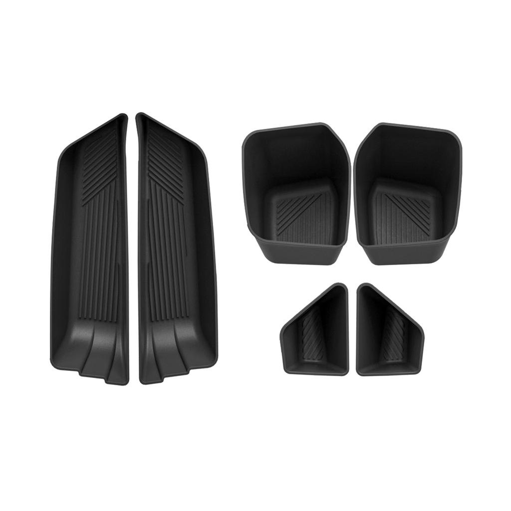 6Pcs for BMW X3 2026 Car Front Door Handle Storage Box Gate Groove Tray Organizer TPE Interior Accessories Black