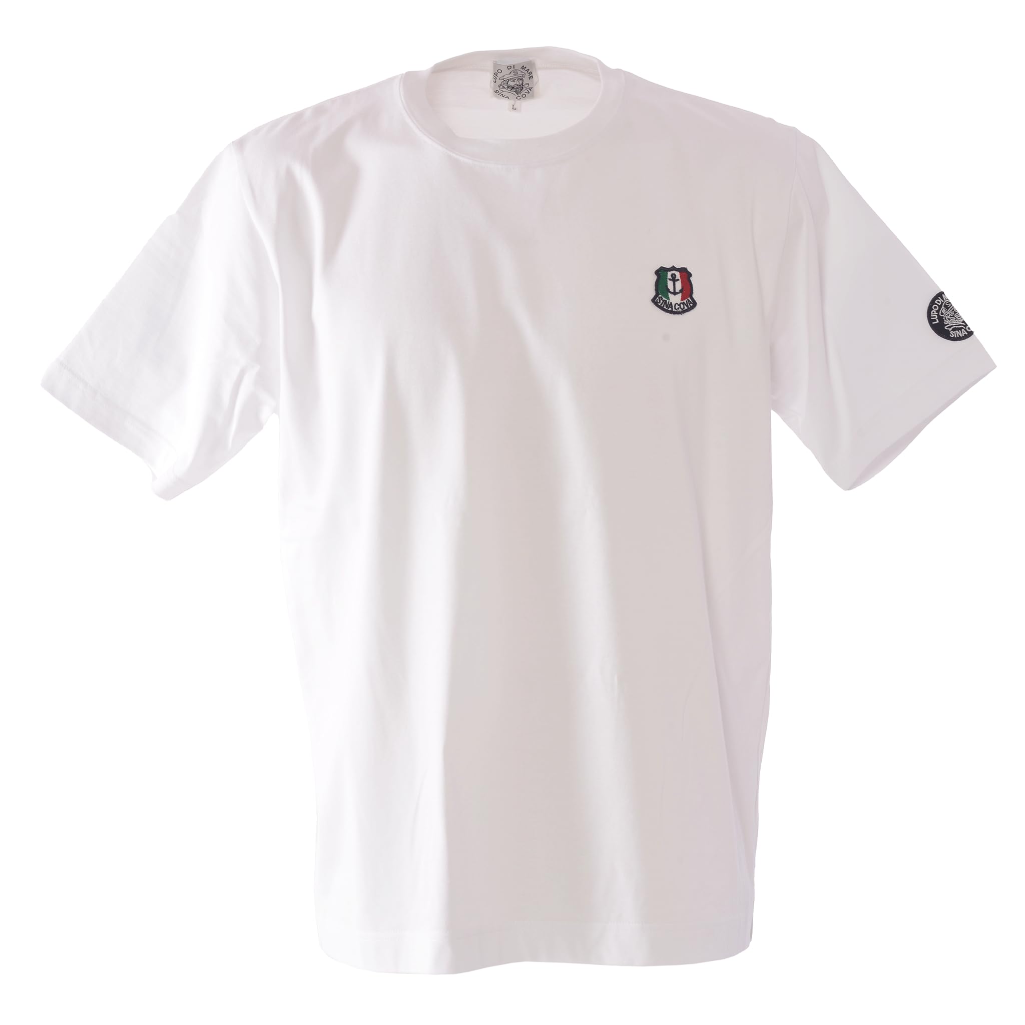 

Sinacova Men s Short Sleeve T-Shirt, 100% Cotton, 40-Count Double-Thread Jersey, Crew Neck, Patch, Back Print, 25110580100L