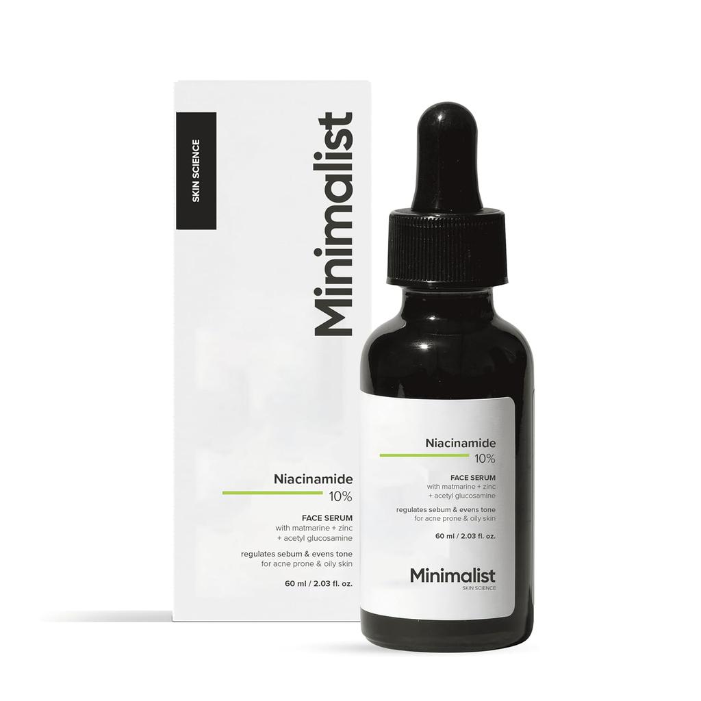 Minimalist Oil Control & Anti-Acne Face Serum with 10% Niacinamide & Zinc for Clear Skin, 60ml Pack of 1
