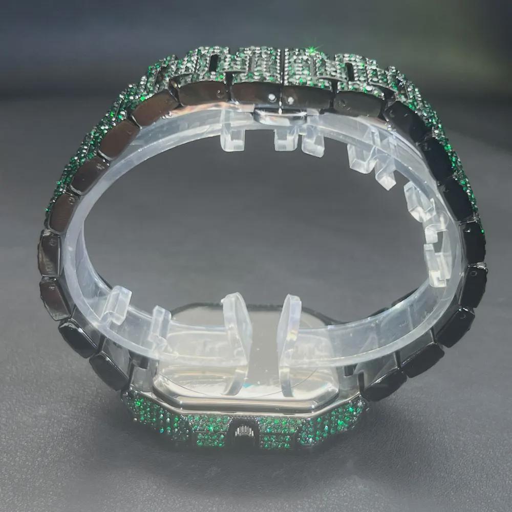 Watch For Men Luxury Gold Square Men's Wristwatch Alloy Strap Full Diamond Business Quartz Watch For Man Clock Gifts