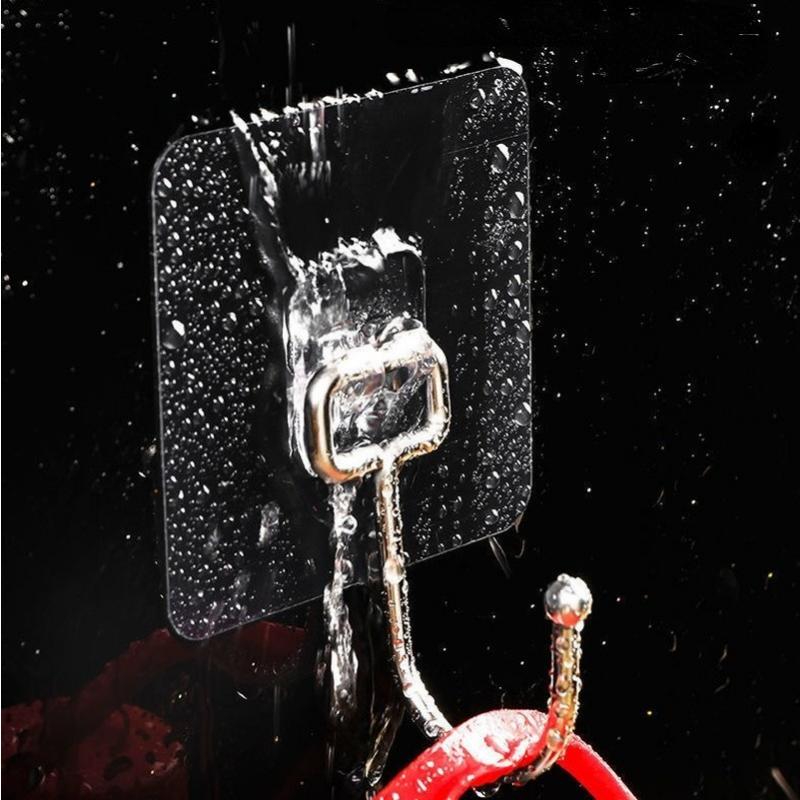 5/10 Stück Edelstahl-Haken, stanzfrei, stark, selbstklebend, Wandhaken, Badezimmer-Organizer, Haken, Wohnaccessoires