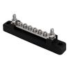 6 Terminal Bus Bar with Cover 48V 150A 2 Studs Power Distribution Block for Car Boat Marine Caravan RV Black