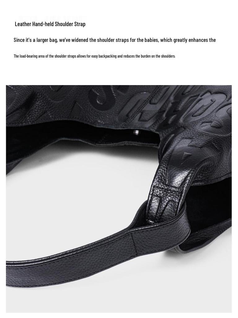 Genuine Leather Women's Versatile Handbag - Fashionable Crossbody and Shoulder Bag, Top Layer Cowhide, Large Capacity