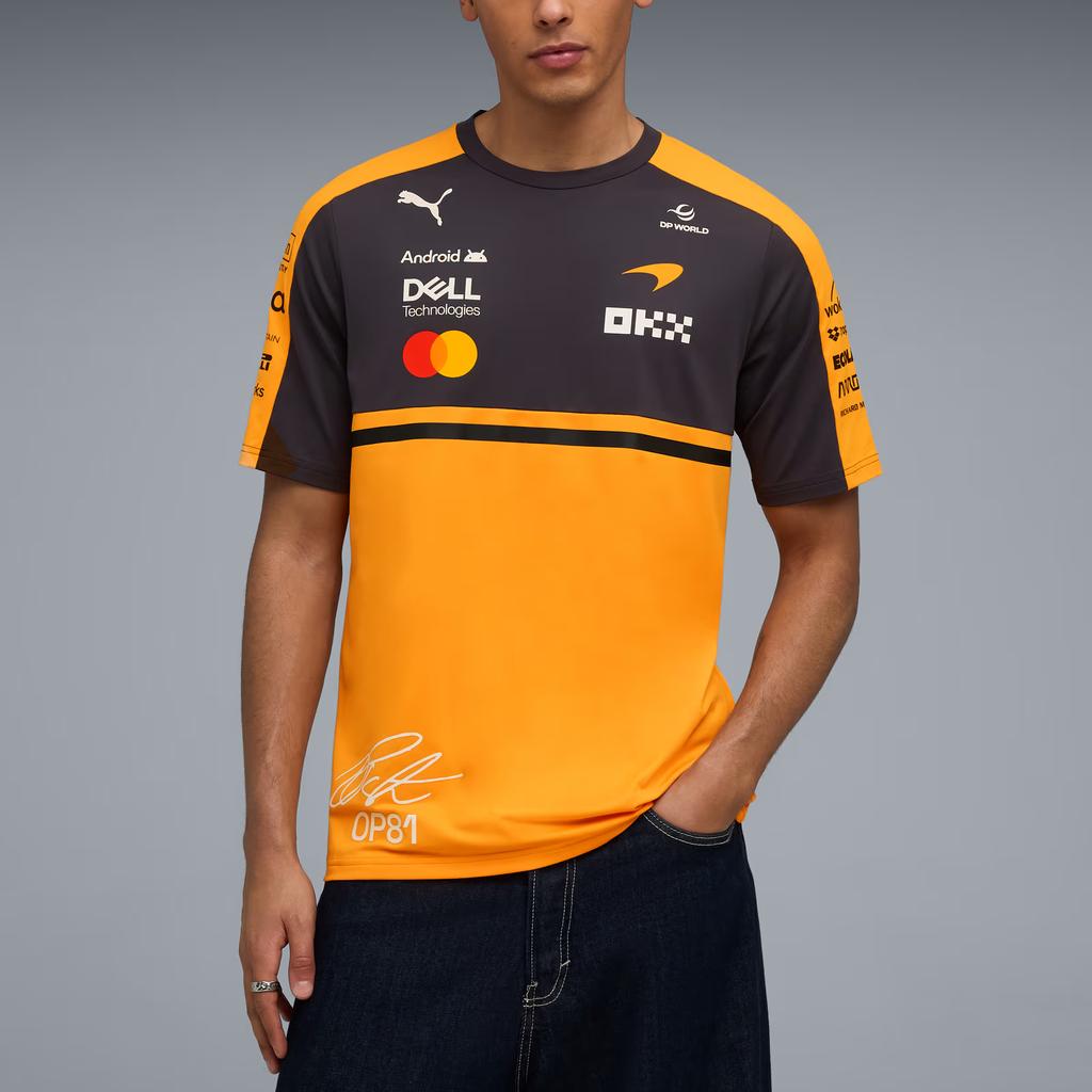 Puma X McLaren Piastri Color Block Crew Neck Knit Short Sleeve Racing T-Shirt Men T-Shirts 713954-01
