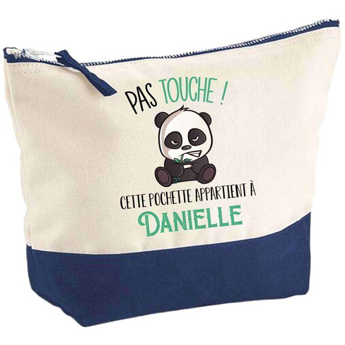 Trousse de maquillage - PLANETEE - Danielle Pas touche Panda - Grand format - Coton - Impression HD (Fabriquée en France)