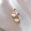 Luxurious Mermaid Princess Heart Earrings with Real Gold Plating and Shell Pearls