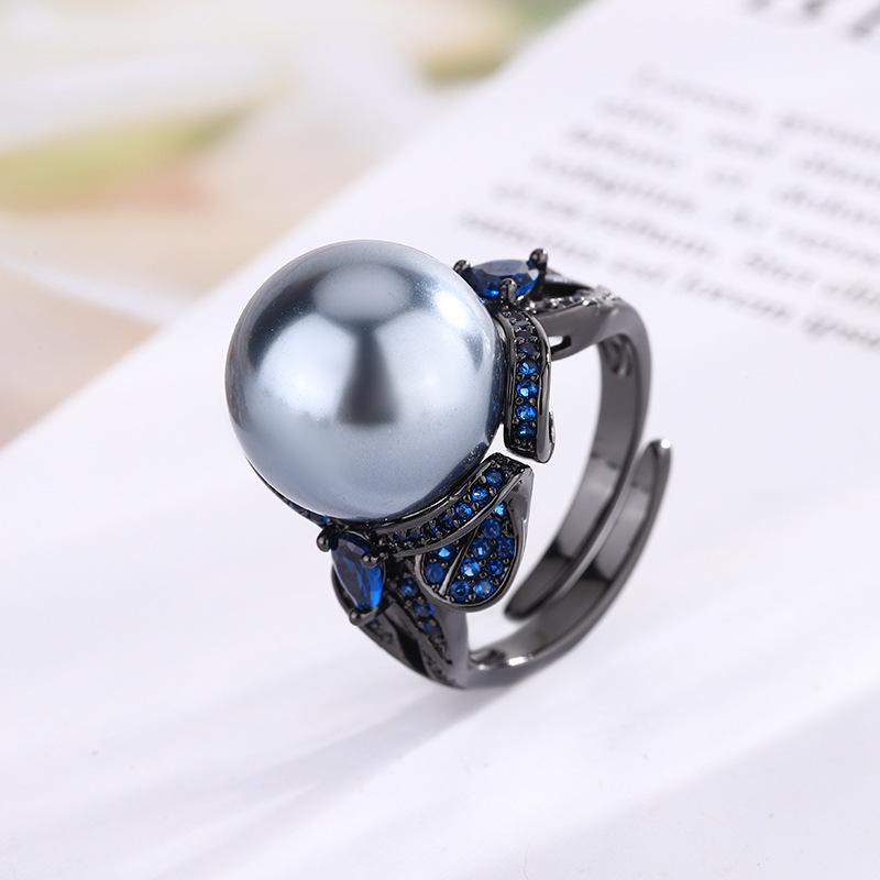 

Jewelry Copper Bottom Gold-Plated Black Gold Personalized Bow Diamond Ring 14Mm