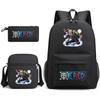 One Piece Anime Backpack Kids School Use Large Capacity Oxford Fabric Dual Shoulder Bag With Padded Straps