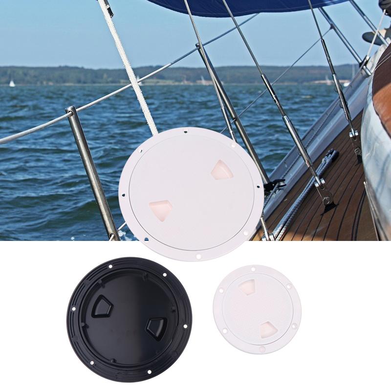 ABS Plastic Round Non-Slip Inspection Hatch Cover - 4''/6''/8'' Screw-Out Access Hatch with Detachable Cover for Kayaks & Yachts