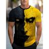 Camiseta Estampada Rosto de Panda 3D para Homens Camisetas com Padrão de Tentáculos de Gato Verão Soltas Manga Curta Gola Redonda Tops Esportivos
