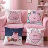 Asamimichaan Asleep Cute Asamimi Cushion Cover Plush Fabric Soft Double-Sided Printed Sofa Warm Winter Home Gift Pillow Cover