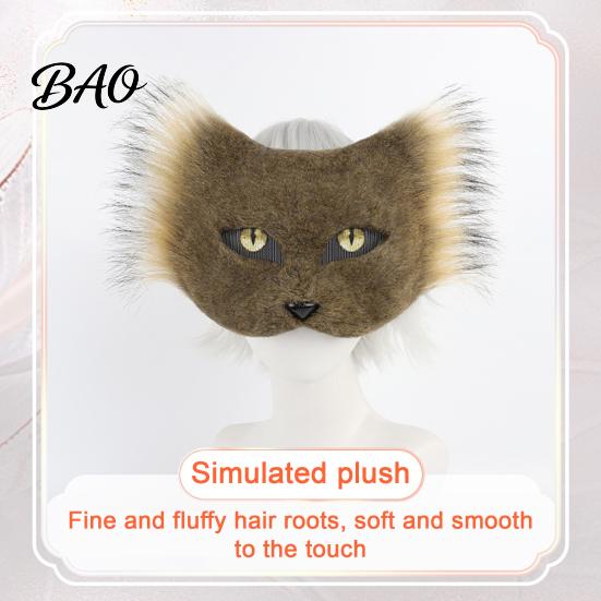 Realistic Fox Masque with Tail DIY Therian Kit, Plush Furry Fox/Cat Animals Multi Colored Eye Lenses Mesh, for Christmas Halloween Masquerade Cosplay