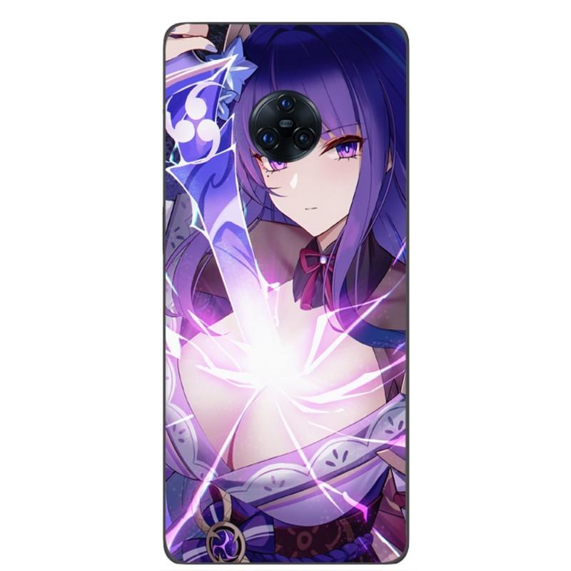 Genshin Impact Raiden Shogun Phone Case For VIVO Y95 Y93 Y31 Y20 V19 V17 V15 Pro X60 NEX Soft Black Phone Cover