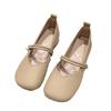 Flat Single Shoes Women's 2025 New Summer Shoes Grandma Shoes with Skirts Soft Soles Pearl Pregnant Women Mary Jane Shoes