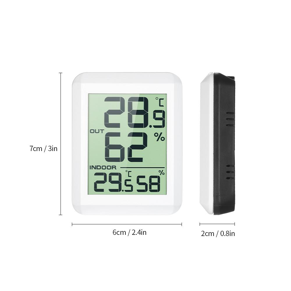 Wireless Mini LCD Digital Thermometer Hygrometer Indoor Outdoor  degrees C  degrees F Temperature Humidity Monitor