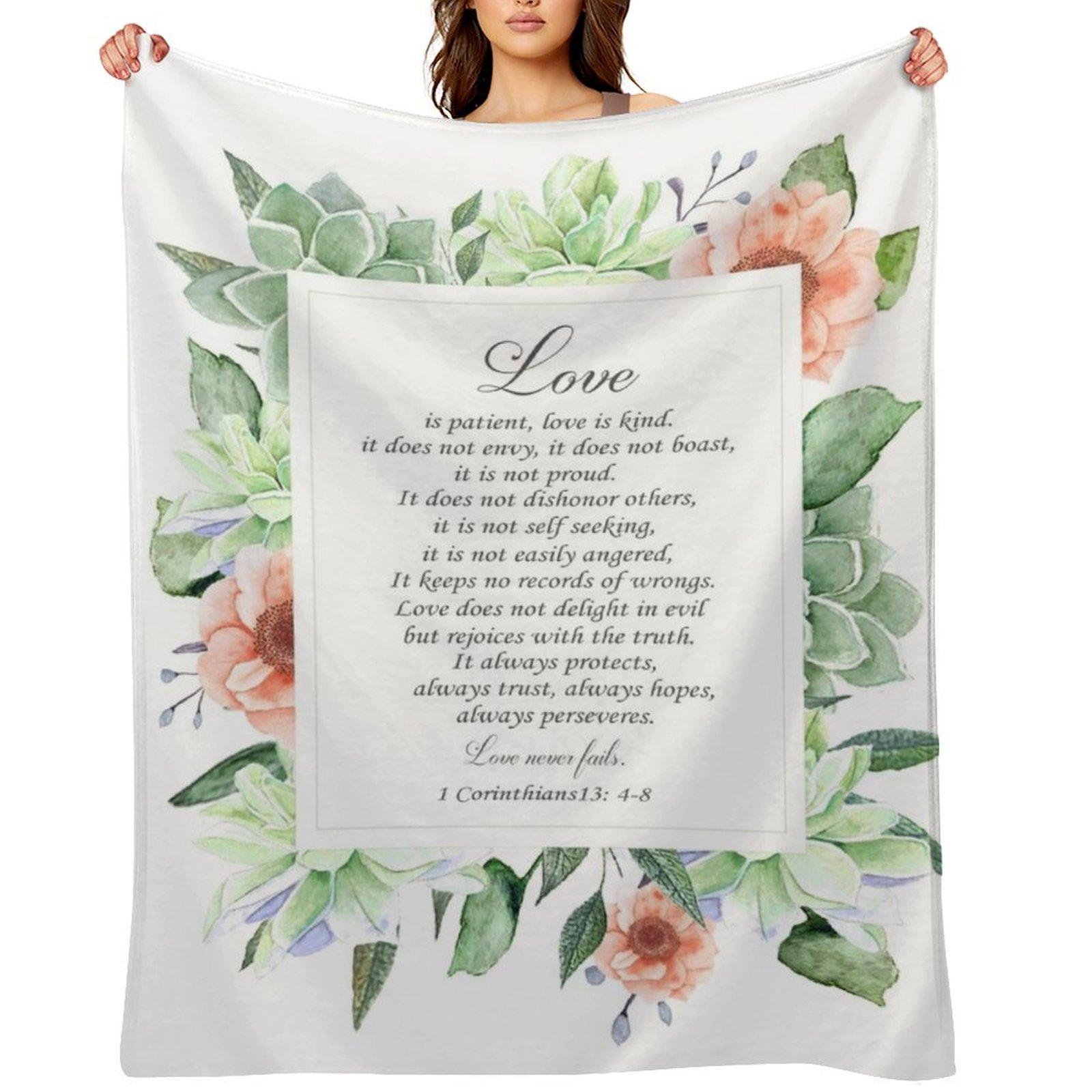 Bible verse 1 corinthians 13 Throw Blanket sofa bed Soft Beds Bed Quilt Blankets 30x40in