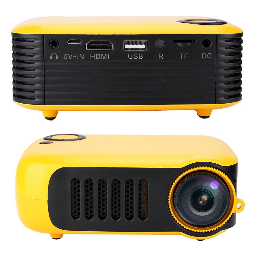 Portable Home 480*320 HD Resolution Video Projector Yellow for Children