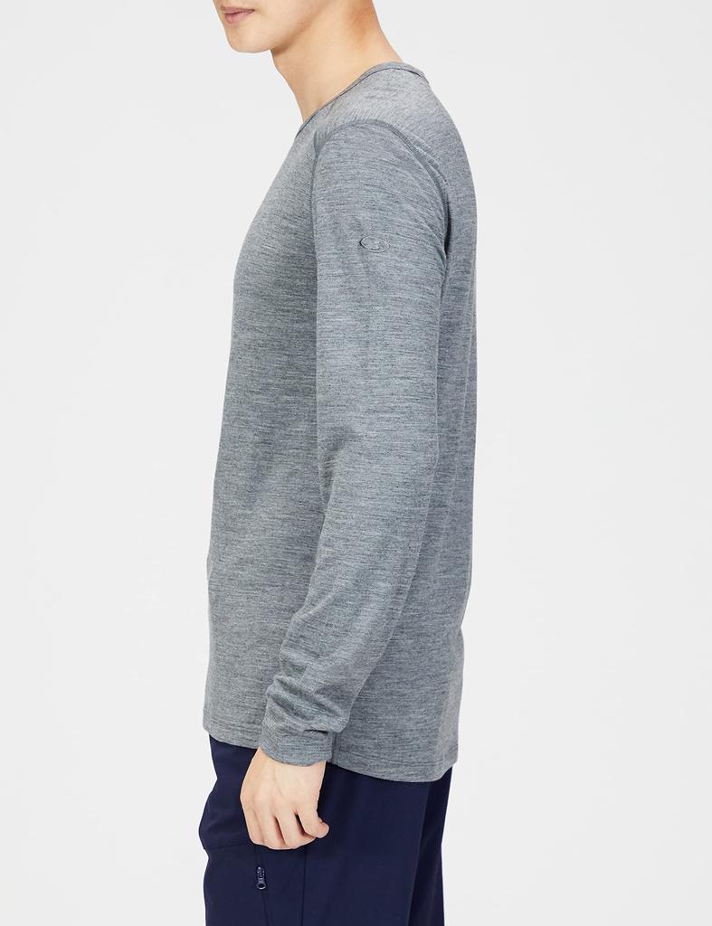 Icebreaker Men's Merino 200 Oasis Long Sleeve Crew Neck Shirt (IX20220GR_Gridstone Heather, Size S)