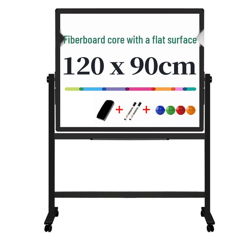 Deli 120x90cm Magnetic Reversible Mobile Whiteboard with H-Frame Stand