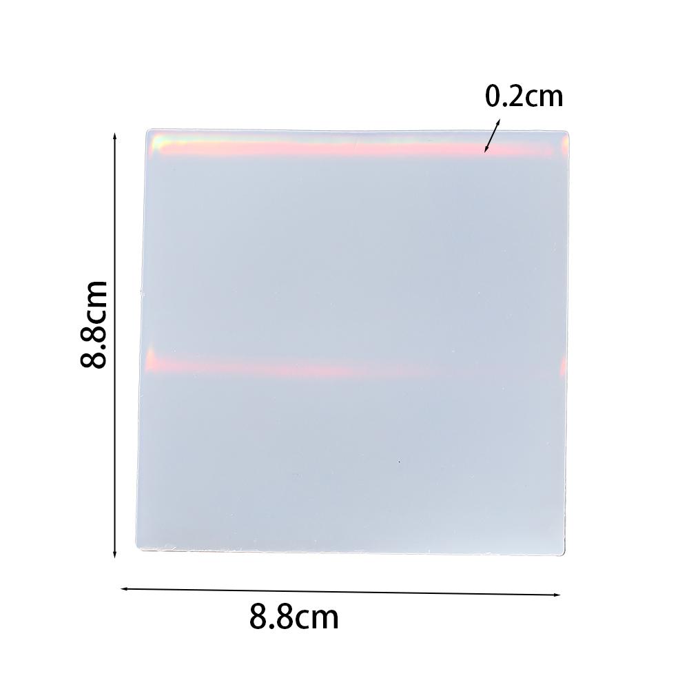 Holographic Laser Silicone Film Geometric Shape Light and Shadow Transfer Patch for DIY Coaster Tray Epoxy Resin Mold Decoration
