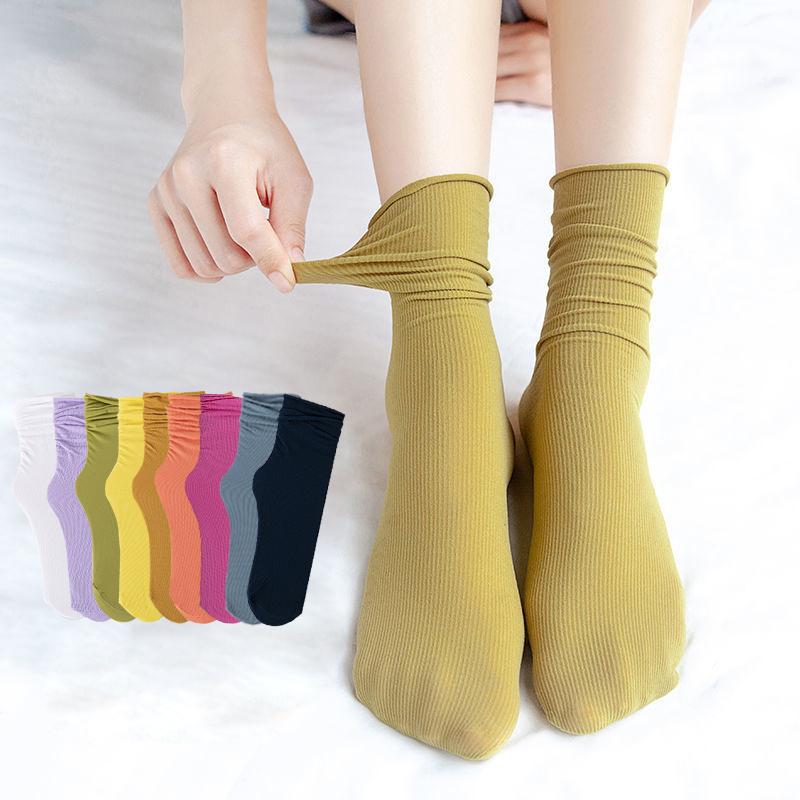 10 Pairs Women's Comfortable Middle Tube Socks Candy Color Sweet Breathable Socks