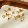 Ins Exquisite Light Luxury Water Drop Zircon C-shaped Stud Earrings 18K Gold Stainless Steel Fashionable and Elegant Earrings Women