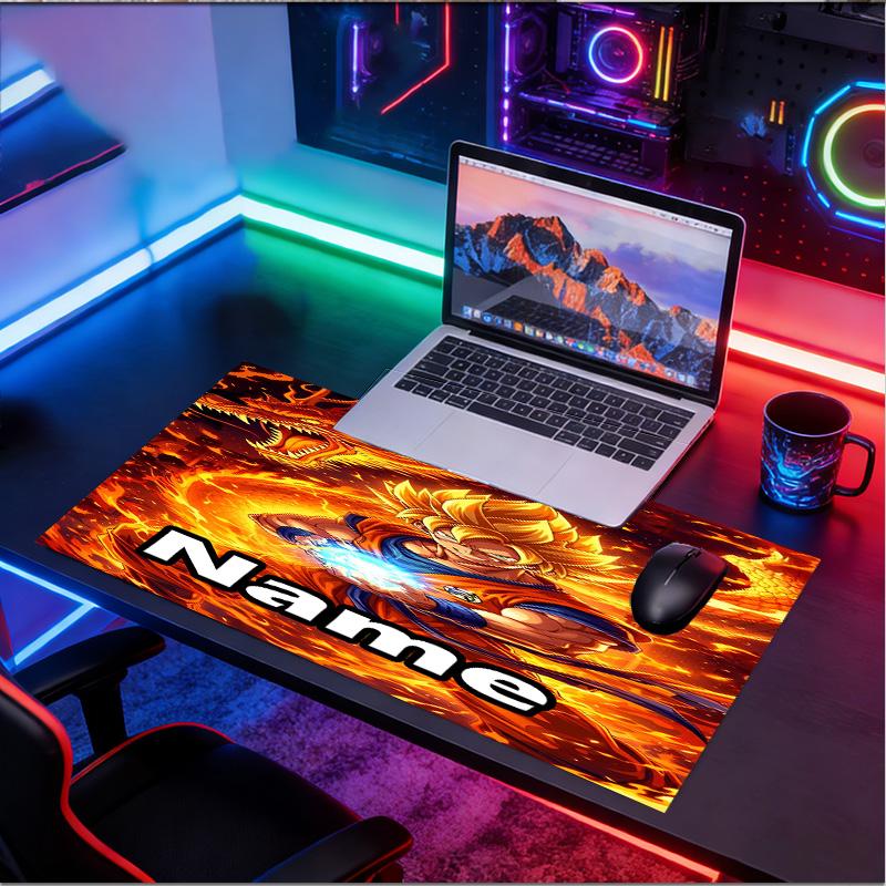 Custom Name Personalized DRAGON BALL Pattern Mousepad, Laptop PC Desk Mat, Decorative Desk Mat for Home Keyboard Pad Gift