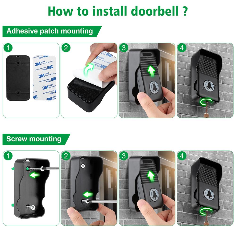 Hand Free Two Way Wireless Doorbell 500M Intercom System Doorbell with Rechargeable Battery Duplex Door Bell for Factory Office