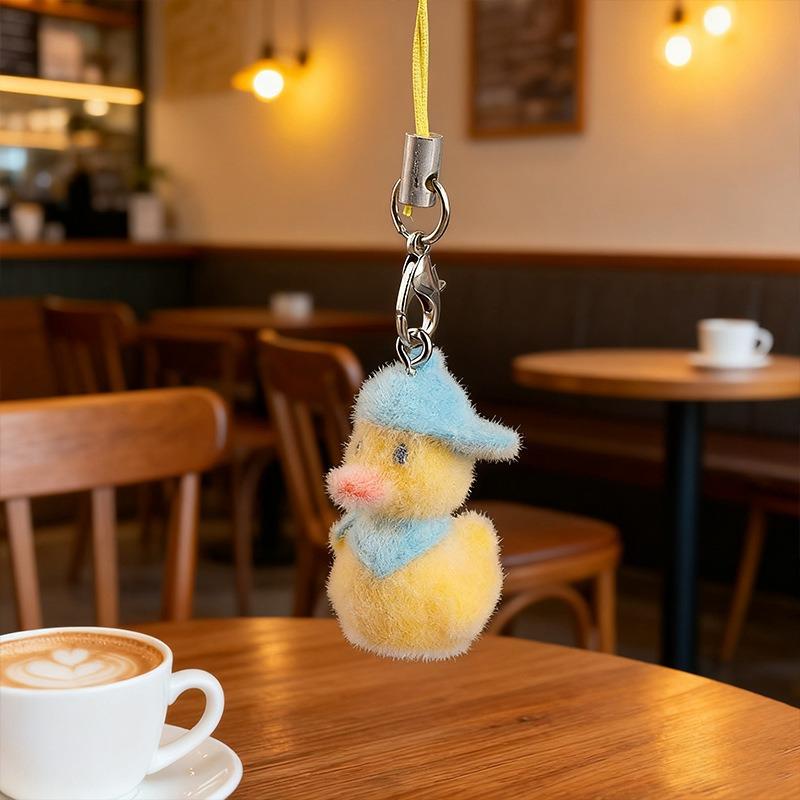 Cute Flocked 3D Resin Bear Keychain Sweet Creative Student Phone Chain Pendant Bag Accessory Phone Strap Gift