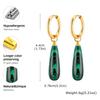 Natural Stone Drop Earrings 18k Gold Plated Stainless Steel Teardrop Amethyst Tiger Eye Rose Quartz Jewelry Nickel-Free