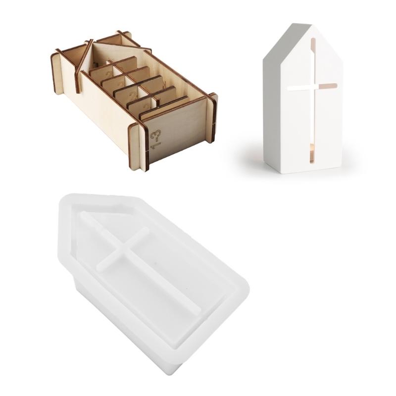 Формы для подставок для свечей Hollow House Формы для подсвечников Hollow Church для изготовления подсвечников Tealight Holder Украшения для комнаты