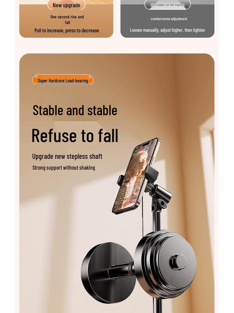 Retractable Desktop Phone Holder: Portable, Adjustable Stand for Entertainment, Overhead Shooting, Photography, and Live Streaming.