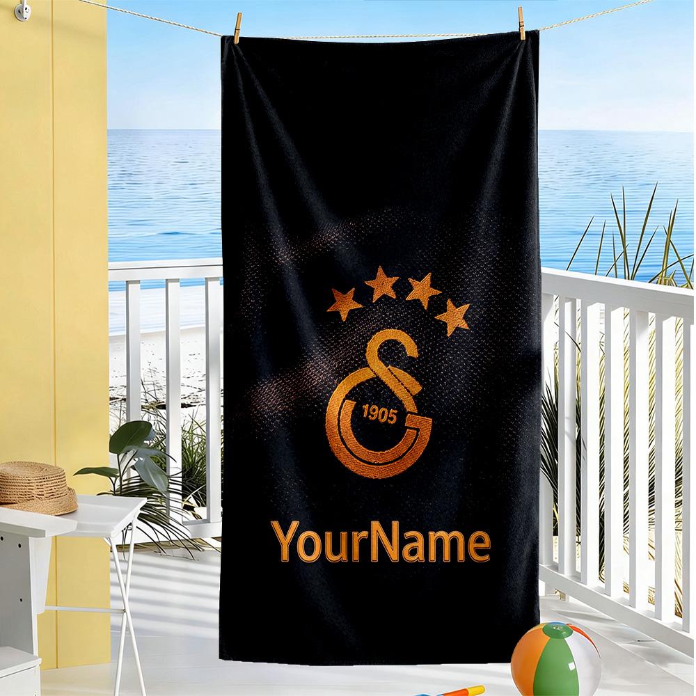 Galatasaray Customized Name Beach Towel High Absorbency & Quick-Dry Suitable for Swimming Gym Camping Yoga Vacation
