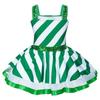 Girls Christmas Dance Costume Sleeveless Shiny Sequins Striped Figure Ice Skating Roller Skating Leotard Dress