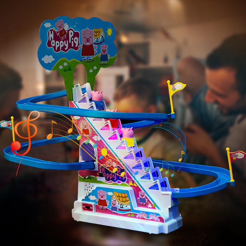 Peppa Pig Giocattolo Elettrico Saliscale con Musica per Bambini Piccoli Gioco Indoor