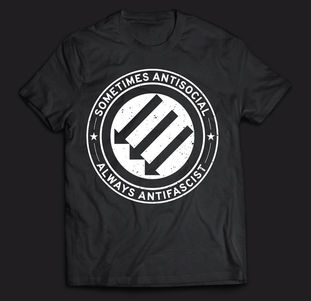

Sometimes Antisocial Always Antifascist Shirt, Three Arrows Unisex Tee 3XL