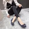 2022 Autumn Bow-Accented Pointed Toe Soft Wedge Heel Shoes