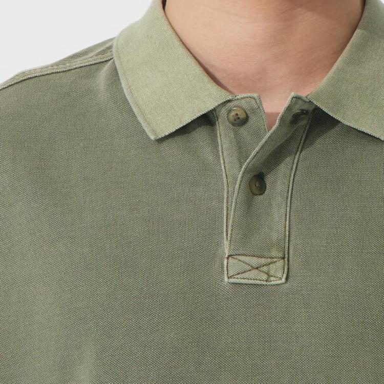Timberland Loose Breathable Versatile Short Sleeve Polo Shirt Men tops Army-Green A42D5-590