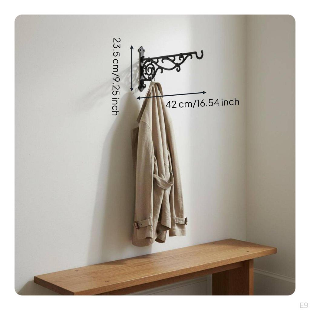 Cast HeavyDuty Coat Hook Decorative Rustic Wall Heavy Duty Vintage Style Hat Rack for Entryway,
