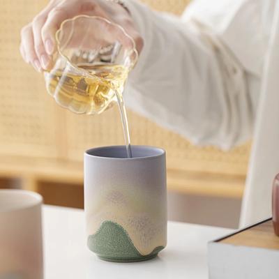 Japanese Kiln Ceramic Cup Handmade Rough Pottery Artisan Tea Cup for Traditional Tea Ceremony, Multi-Purpose (Tea/Coffee/Water)