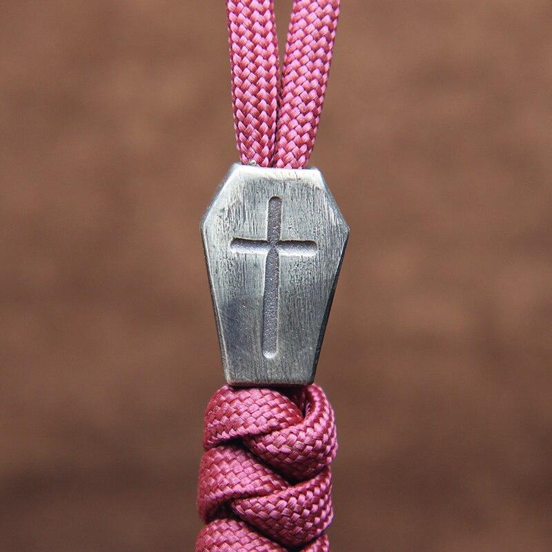 Cross Shield Knife Bead Κορδόνι Κρεμαστό κόσμημα Ορειχάλκινο Christian EDC Εργαλείο εξωτερικού χώρου Paracord βραχιόλι DIY Αξεσουάρ θρησκευτικής γοητείας