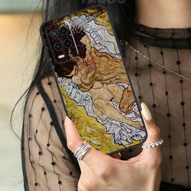 Egon Schiele Art Case For Oppo A74 A94 A54 A80 A60 A40 A18 A38 A58 A78 A98 A96 A76 A16 A15 A17 A57 A77 A5 Pro